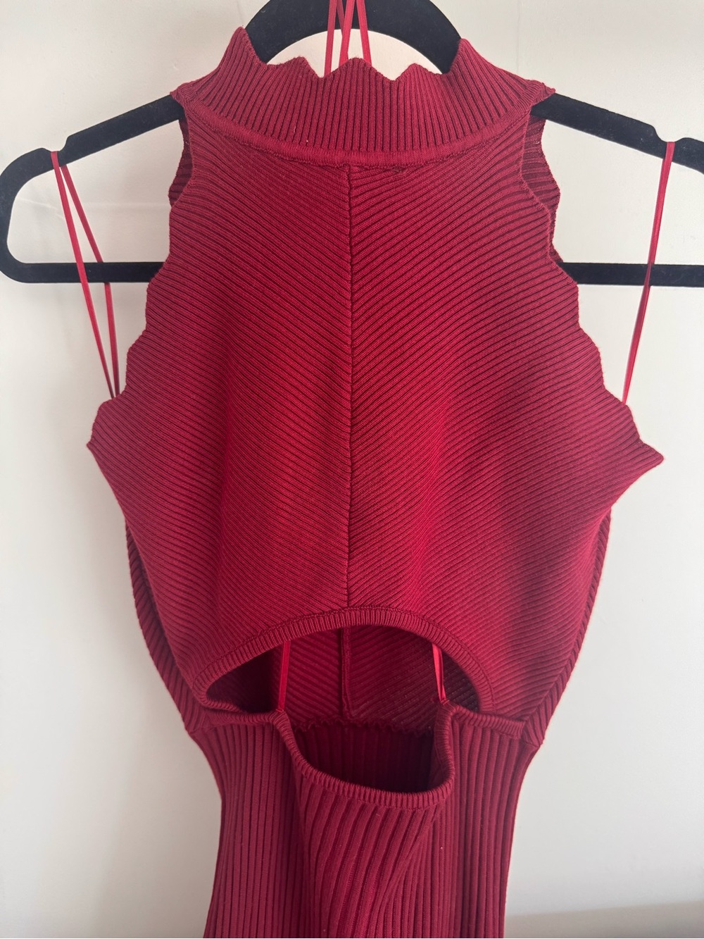 Adelyn Rae Open Back Halter Neck Scallop Edge 'FREYA SWEATER' Dress - Picture 6 of 8